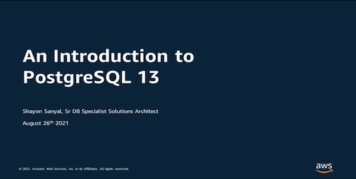 An introduction to PostgreSQL 13